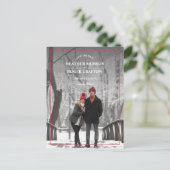 Eenvoudige rand foto bruiloft opslaan Datum Aankondigingskaart (Staand voorkant)