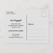 Eenvoudige rand foto bruiloft opslaan Datum Aankondigingskaart (Achterkant)