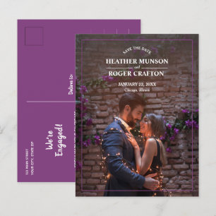 Eenvoudige rand Foto Weddenschap Sla de datum op Aankondigingskaart