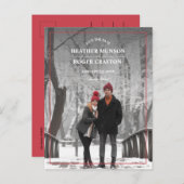 Eenvoudige rand Foto Weddenschap Sla de datum op Aankondigingskaart (Voorkant / Achterkant)