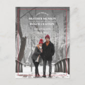 Eenvoudige rand Foto Weddenschap Sla de datum op Aankondigingskaart (Voorkant)