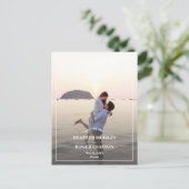 Eenvoudige rand Foto Weddenschap Sla de datum op Aankondigingskaart (Staand voorkant)