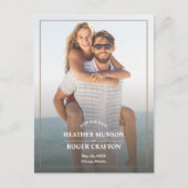 Eenvoudige rand Foto Weddenschap Sla de datum op Aankondigingskaart (Voorkant)