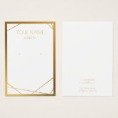 Eenvoudige rand, gouden geometrische oorenkaart visitekaartje (Voorkant /achterkant)