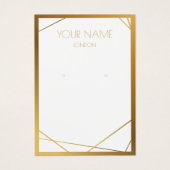 Eenvoudige rand, gouden geometrische oorenkaart visitekaartje (Voorkant)