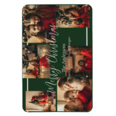 Eenvoudige rand kerstkaart magneet (Verticaal)
