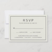 Eenvoudige rand Licht beige-maalkeuzeweddenschap RSVP Kaartje (Voorkant)