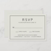 Eenvoudige rand Licht beige-maalkeuzeweddenschap RSVP Kaartje (Voorkant / Achterkant)
