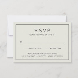 Eenvoudige rand Licht beige-maalkeuzeweddenschap RSVP Kaartje
