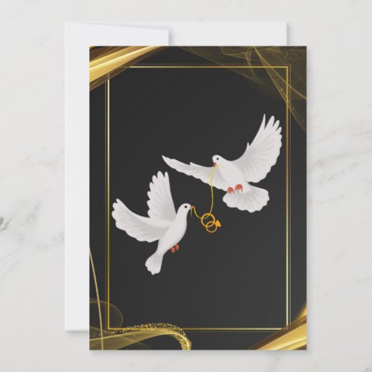 eenvoudige rand nikah-huwelijk  kaart (Achterkant)