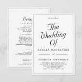 Eenvoudige rand overal in één huwelijk kaart (Voorkant / Achterkant)