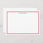 Eenvoudige Rand Rood Hartelijk dank Bedankkaart (Voorkant / Achterkant)