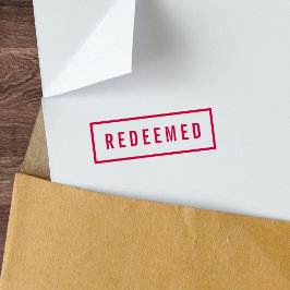 Eenvoudige Rand Vet Rode Ingewisseld Zelfinktende Stempel