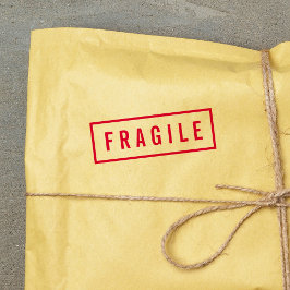 Eenvoudige Rand Vet Rood Breekbaar Zelfinktende Stempel