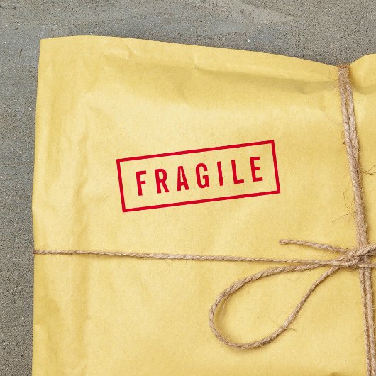 Eenvoudige Rand Vet Rood Breekbaar Zelfinktende Stempel