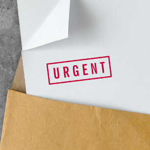 Eenvoudige rand Vet Rood Dringend Zelfinktende Stempel