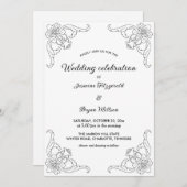Eenvoudige rand Vintage Weddenschap Kaart (Voorkant / Achterkant)