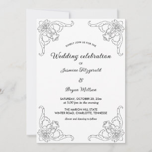 Eenvoudige rand Vintage Weddenschap Kaart