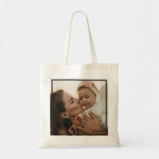 Eenvoudige randoverlay tote bag (Voorkant)