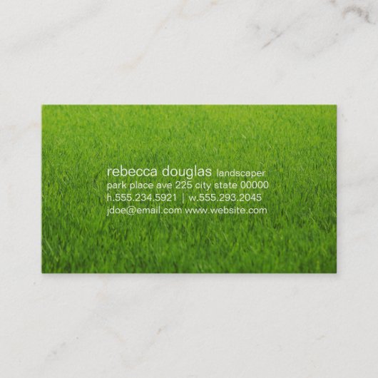 Eenvoudige rastertekst (gazon) visitekaartje (Voorkant)