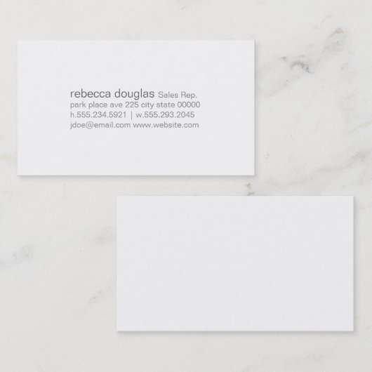 Eenvoudige rastertekst (grijs) visitekaartje (Voorkant / Achterkant)