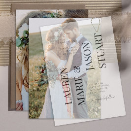 Eenvoudige Real Vellum Overlay Elegant 2 foto brui Kaart