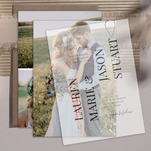 Eenvoudige Real Vellum Overlay Elegant 3 foto brui Kaart