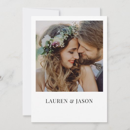 Eenvoudige Real Vellum Overlay QR Code Fotobruilof Kaart (Voorkant)