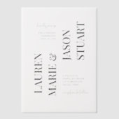 Eenvoudige Real Vellum Overlay Typografie Trouwen Vellum Uitnodigingen (Voorkant)