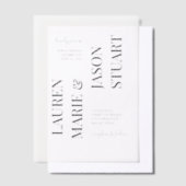 Eenvoudige Real Vellum Overlay Typografie Trouwen Vellum Uitnodigingen (Offset)