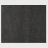 Eenvoudige realistische Burlap Rustic Black Grey C Cadeaupapier (Vlak)