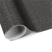 Eenvoudige realistische Burlap Rustic Black Grey C Cadeaupapier (Rol Hoek)