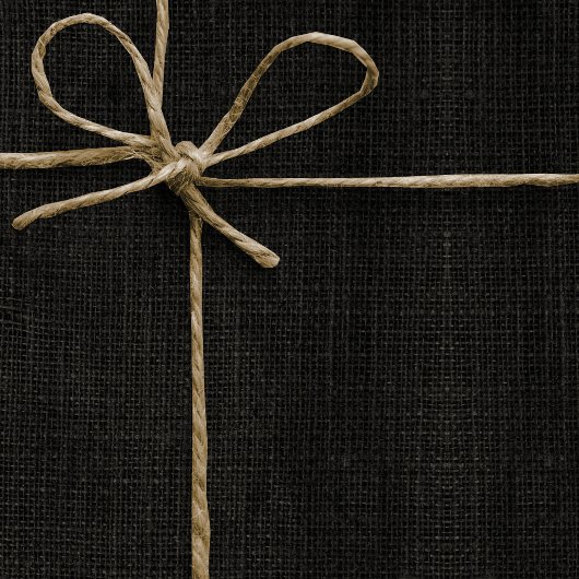 Eenvoudige realistische Burlap Rustic Black Grey C Cadeaupapier