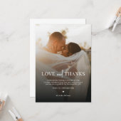 Eenvoudige recente moderne foto-bruiloft - Harteli Kaart (Voorkant / Achterkant in situ)