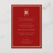 Eenvoudige Rechthoek Dubbele Geluk Thee Ceremonie Informatiekaartje (Voorkant)