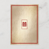 Eenvoudige Rechthoek Dubbele Geluk Thee Ceremonie Informatiekaartje (Achterkant)