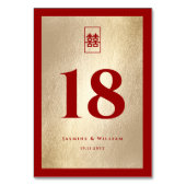 Eenvoudige Rechthoek Dubbele Xi Gouden Chinese Bru Kaart (Voorkant)