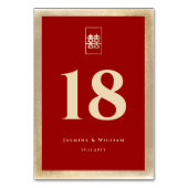 Eenvoudige Rechthoek Dubbele Xi Gouden Chinese Bru Kaart (Voorkant)