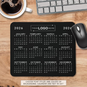 Eenvoudige Rechthoek Logo 2026 Kalender Aangepaste Muismat