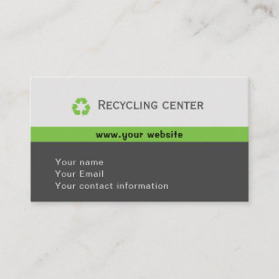 Eenvoudige Recycling logo aangepaste visitekaartje Contactkaartje