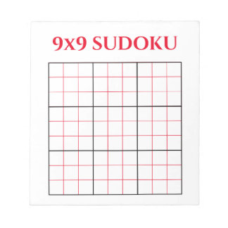 Eenvoudige Red 9x9 Sudoku Sjabloon Notitieblok
