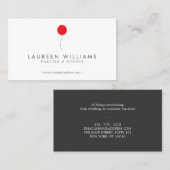 Eenvoudige Red Balloon Event Planner, Party Planne Visitekaartje (Voorkant / Achterkant)