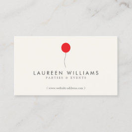 Eenvoudige Red Balloon II Event Planner, Party Pla Visitekaartje