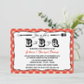 Eenvoudige Red BBQ Baby Shower-uitnodigingen Kaart (Staand voorkant)