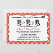 Eenvoudige Red BBQ Baby Shower-uitnodigingen Kaart (Voorkant)