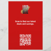 Eenvoudige Red Business Logo QR Code Promotionele  Flyer (Achterkant)