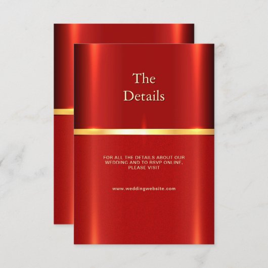 Eenvoudige Red Detail Enclosure Kaart (Voorkant / Achterkant)
