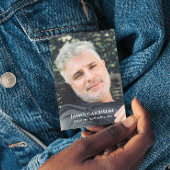 Eenvoudige Red Funeral Prayer Card met foto Informatiekaartje