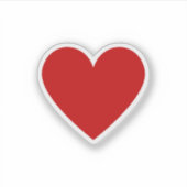 Eenvoudige Red Heart Classic Love Minimal Chic Vin Sticker (Voorkant)