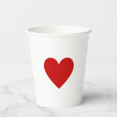 Eenvoudige Red Heart Love Minimalist Modern Classi Papieren Bekers (Achterkant)